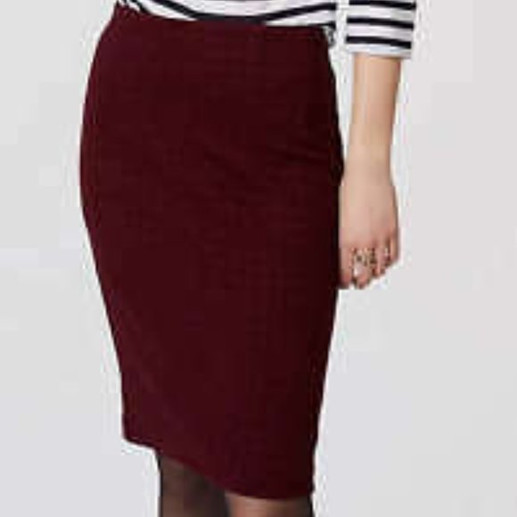 LOFT Dresses & Skirts - Loft Burgundy Pencil Skirt